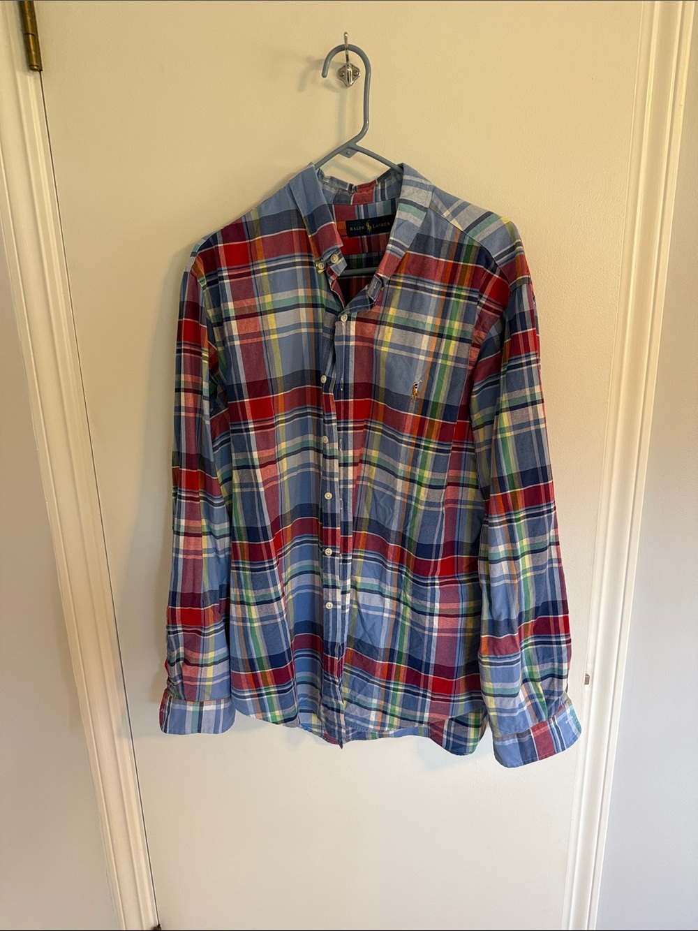 Polo by Ralph Lauren Red and Blue Plaid Button-Down Shirt